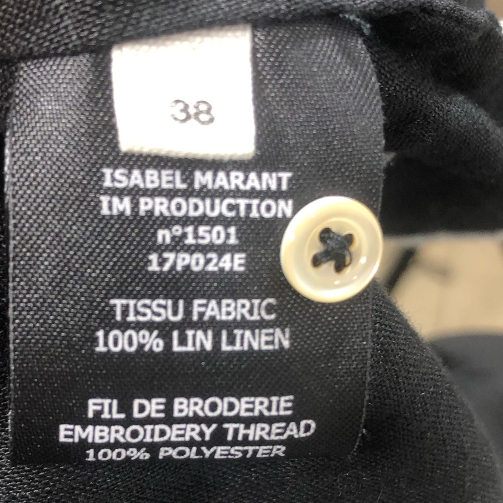Isabel Marant Étoile "Daniela" Peasant Blouse - Black/White Embroidery Size 38 - Picture 5 of 5